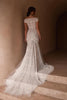 Back detailing of the La Paz gown and its lace and tulle train