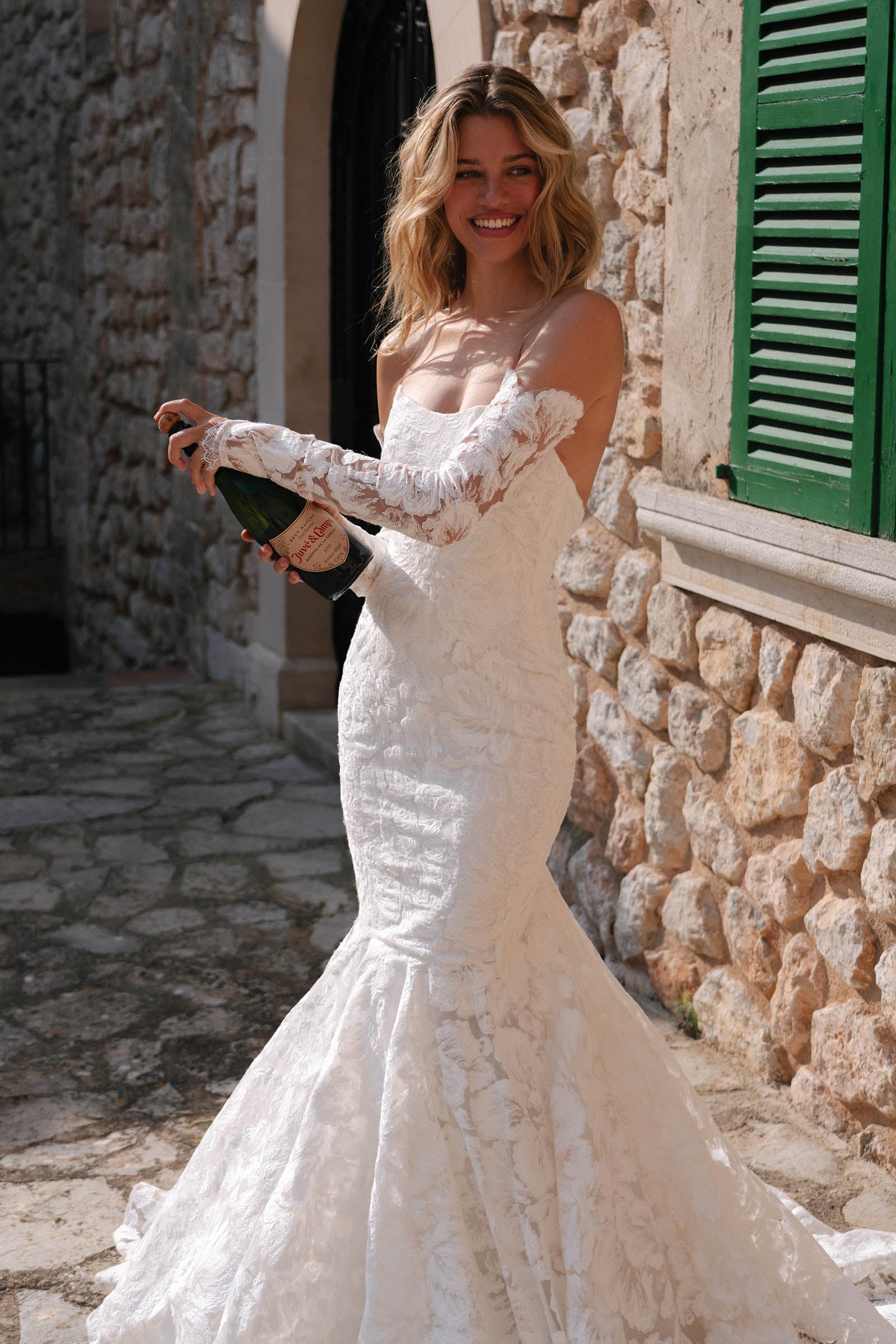 mermaid style wedding dress lace Strapless Gown: Ladivine CD928 Off White Nude / 2 and every turn becomes an unforgettable scenery Romantic White Strapless 3D Floral