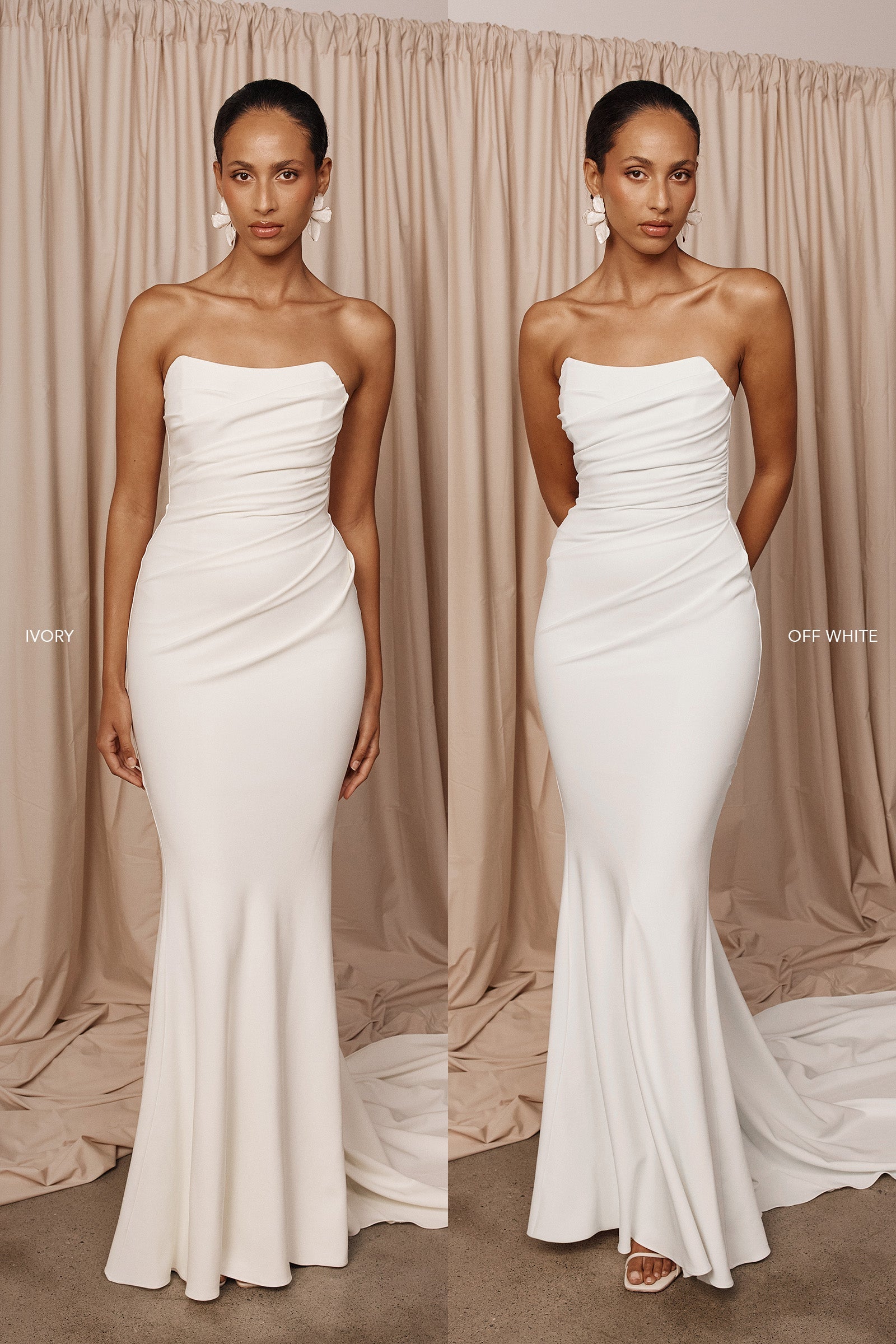 A comparison of our ivory and off-white Phoebe styles_XS_