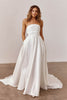 Strapless satin wedding dress_XS_
