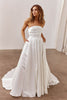 Strapless satin A-Line wedding dress_XS_