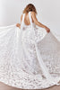 Bridal Neckscarf with lace edge detail and pearl back detail paired with lace wedding dress