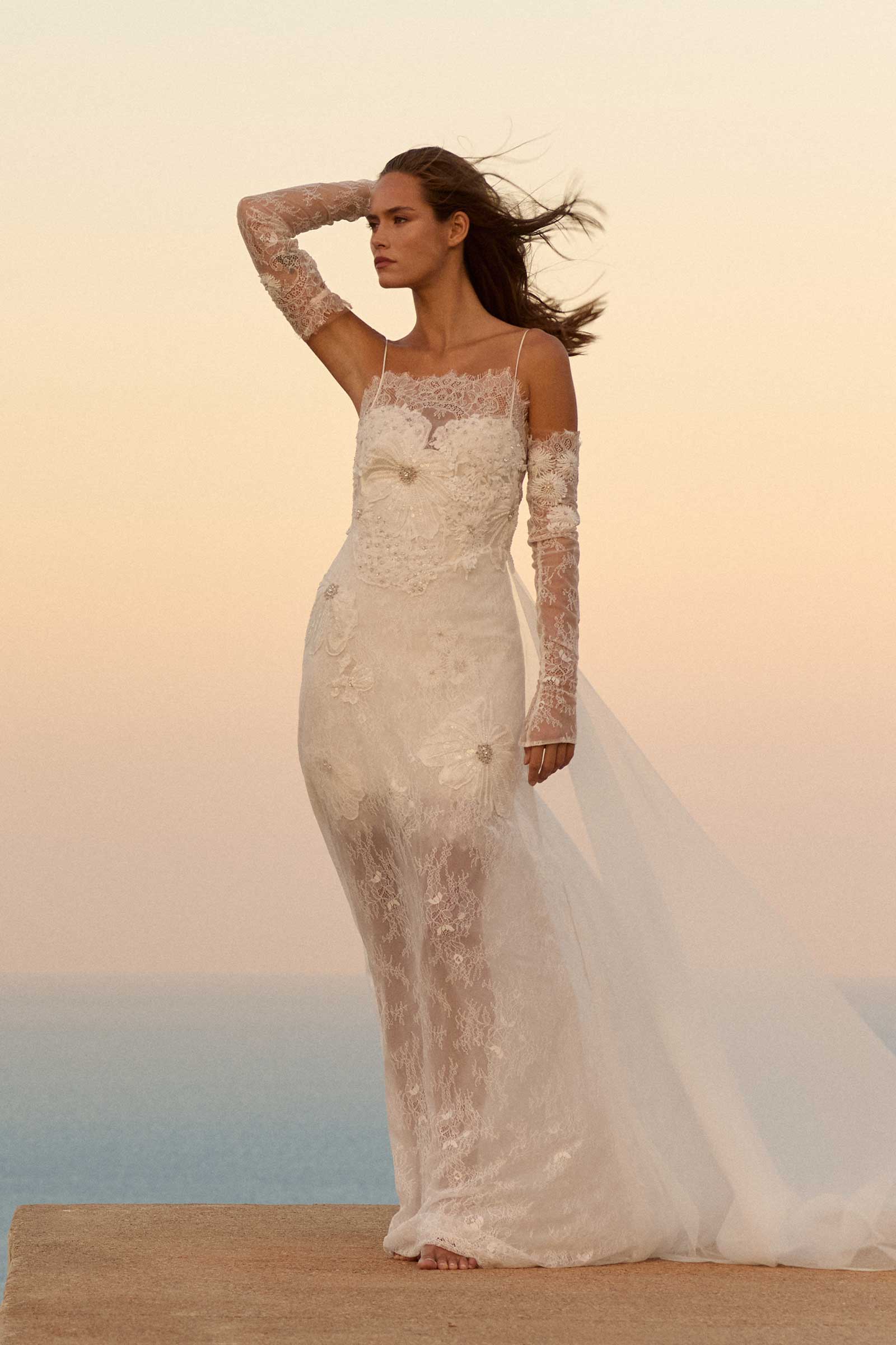 Embroidered Floral Lace Wedding Dress A-Line Ivory S Rosie by Grace Loves Lace