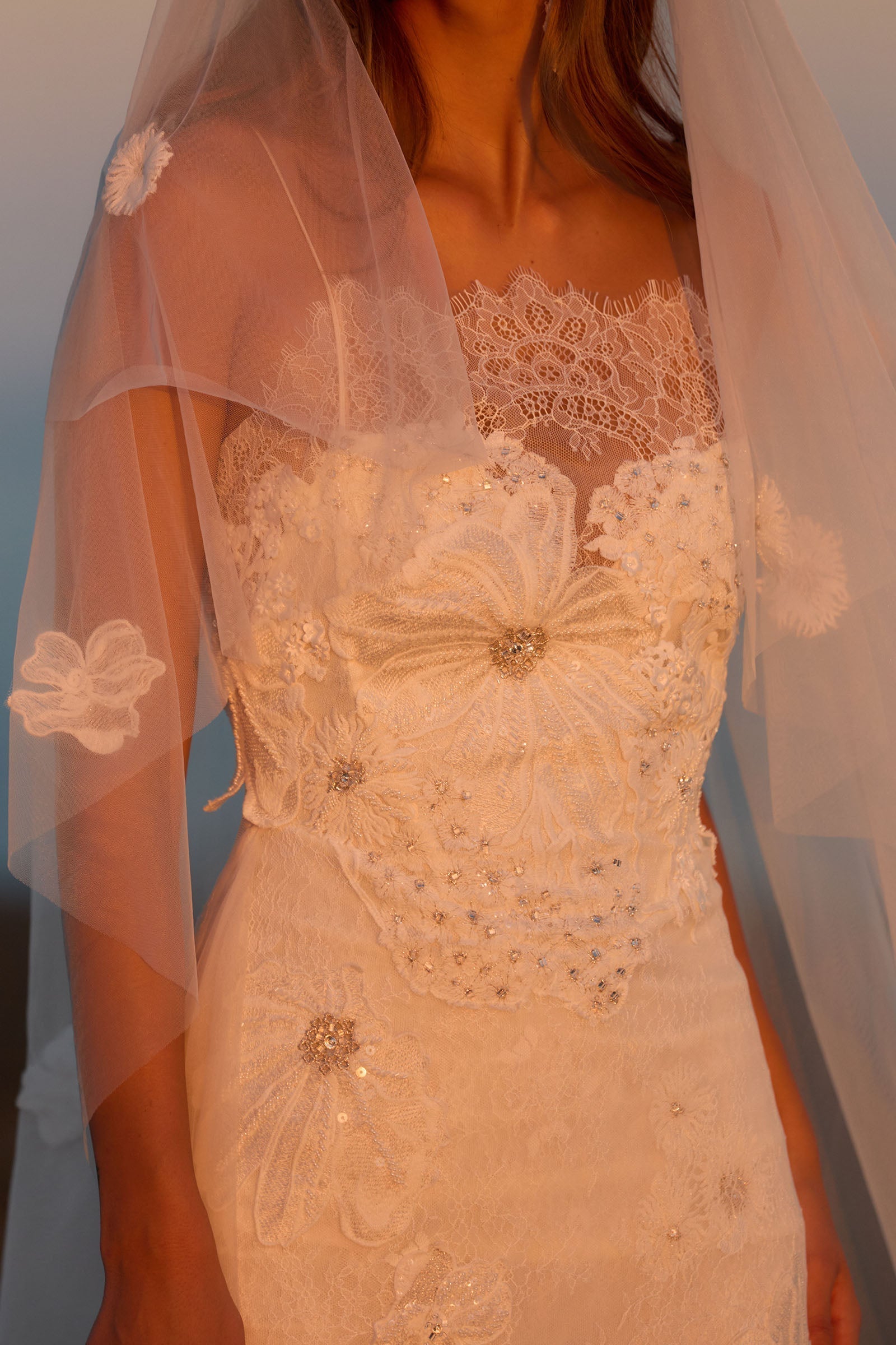 Embroidered Floral Lace Wedding Dress A-Line Ivory S Rosie by Grace Loves Lace Embroidered Floral Lace Wedding Dress A-Line Ivory S Rosie by Grace Loves Lace