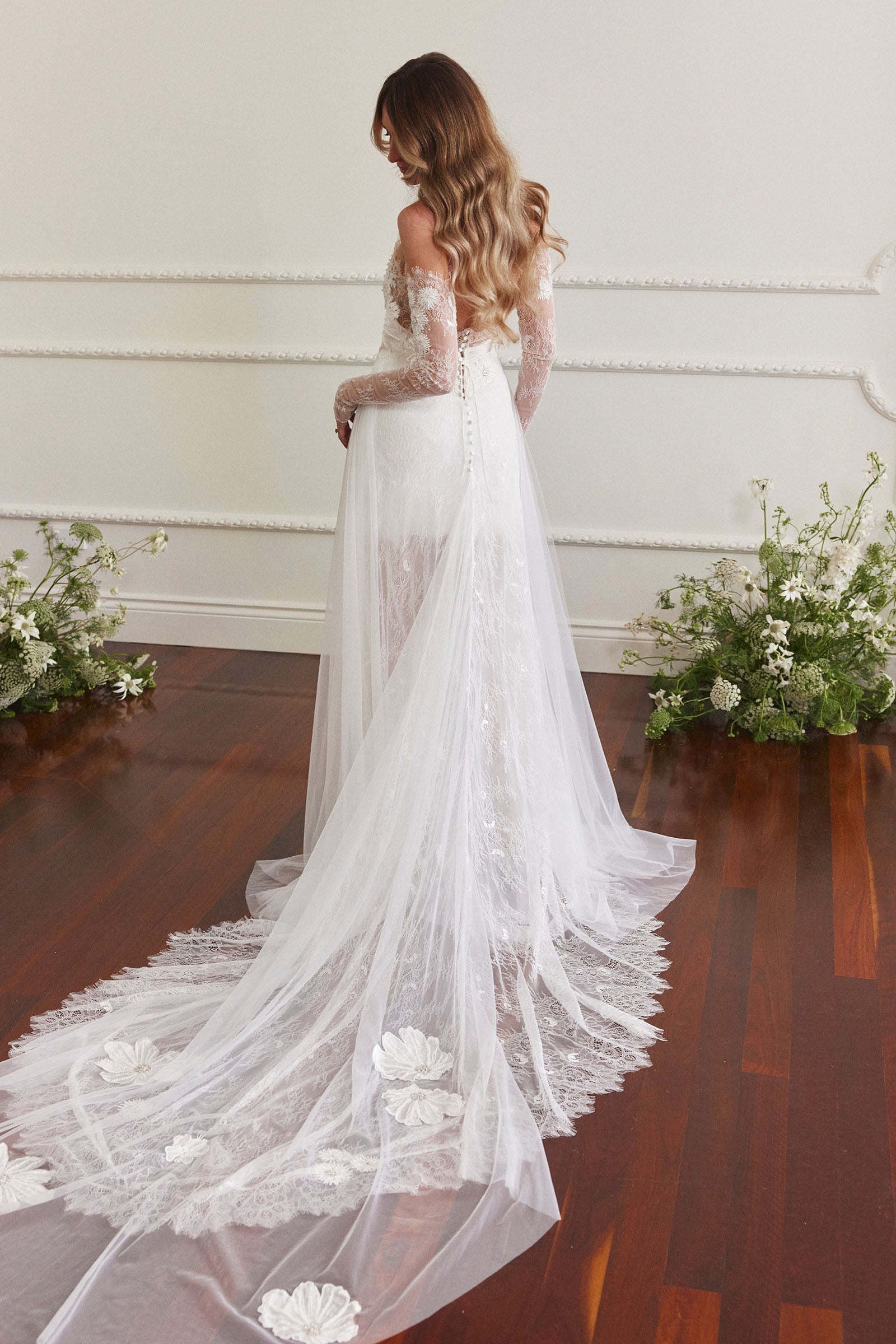 Embroidered Floral Lace Wedding Dress A-Line Ivory S Rosie by Grace Loves Lace
