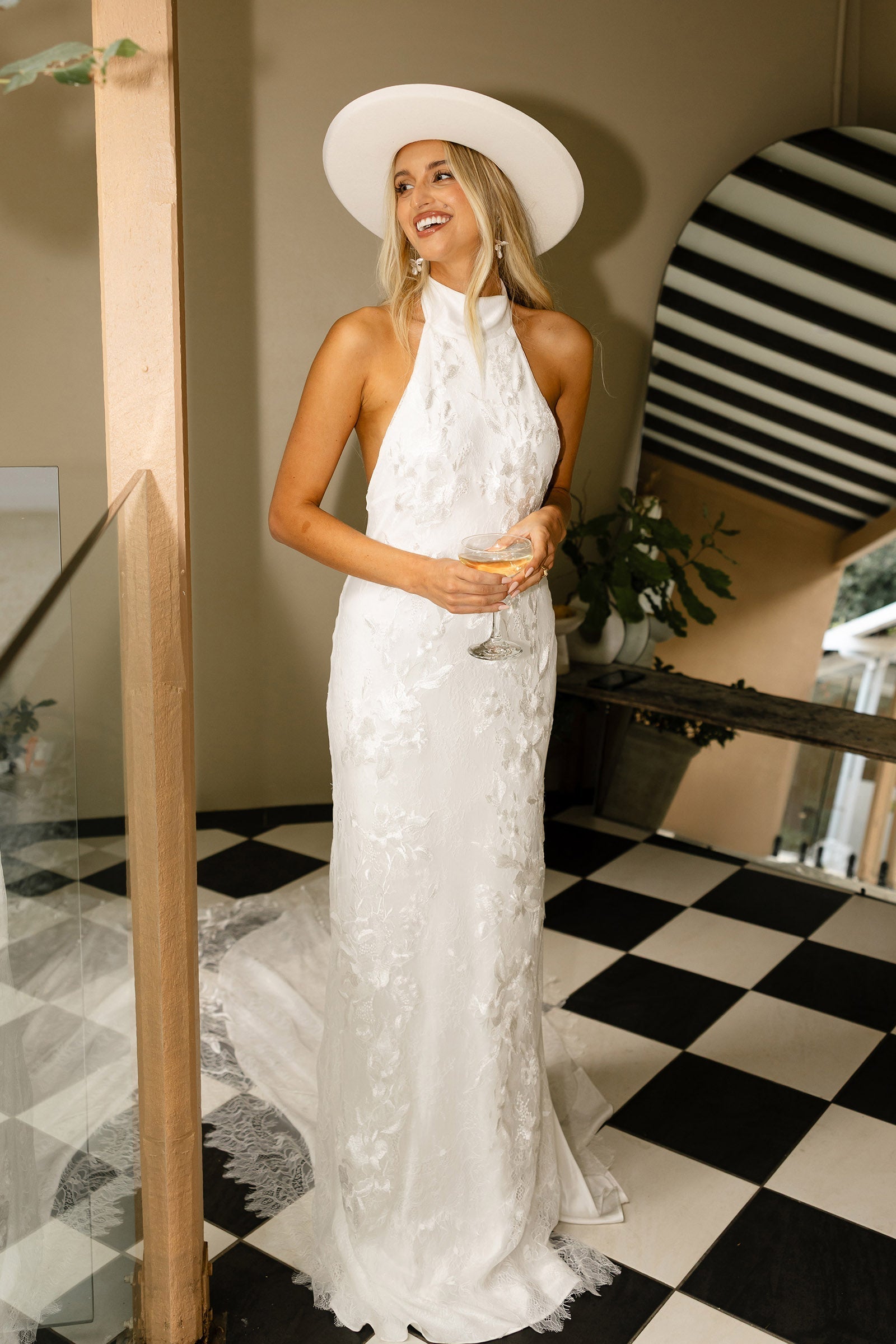 Reception Dress Halter Neck Satin Wedding Dress Sexy Halter