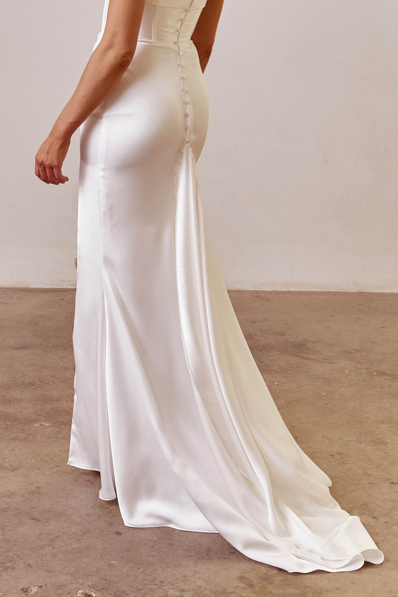 lace top satin bottom wedding dress Boho High Neck Lace A-Line Wedding Dress