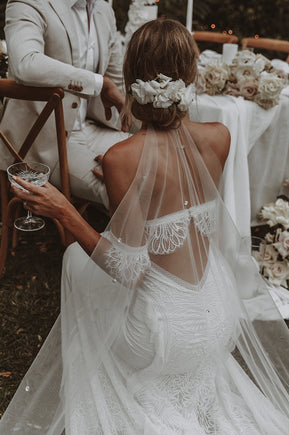 Cap Sleeve Sheath Boho Wedding Dresses Vintage Lace Rustic Wedding