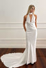 halter satin wedding dress_XS_