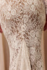 Close-up detailing of a lace wedding dress