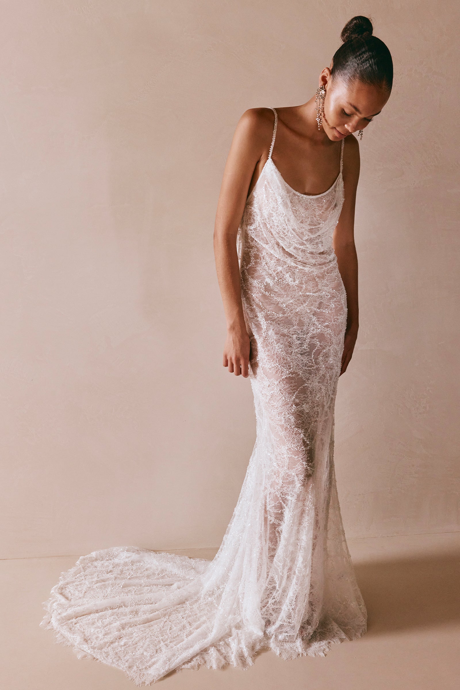 sweet love ivory lace beaded maxi dress Lulus Sweet Love Ivory Lace Beaded Maxi Wedding Dress Size M Medium Off White