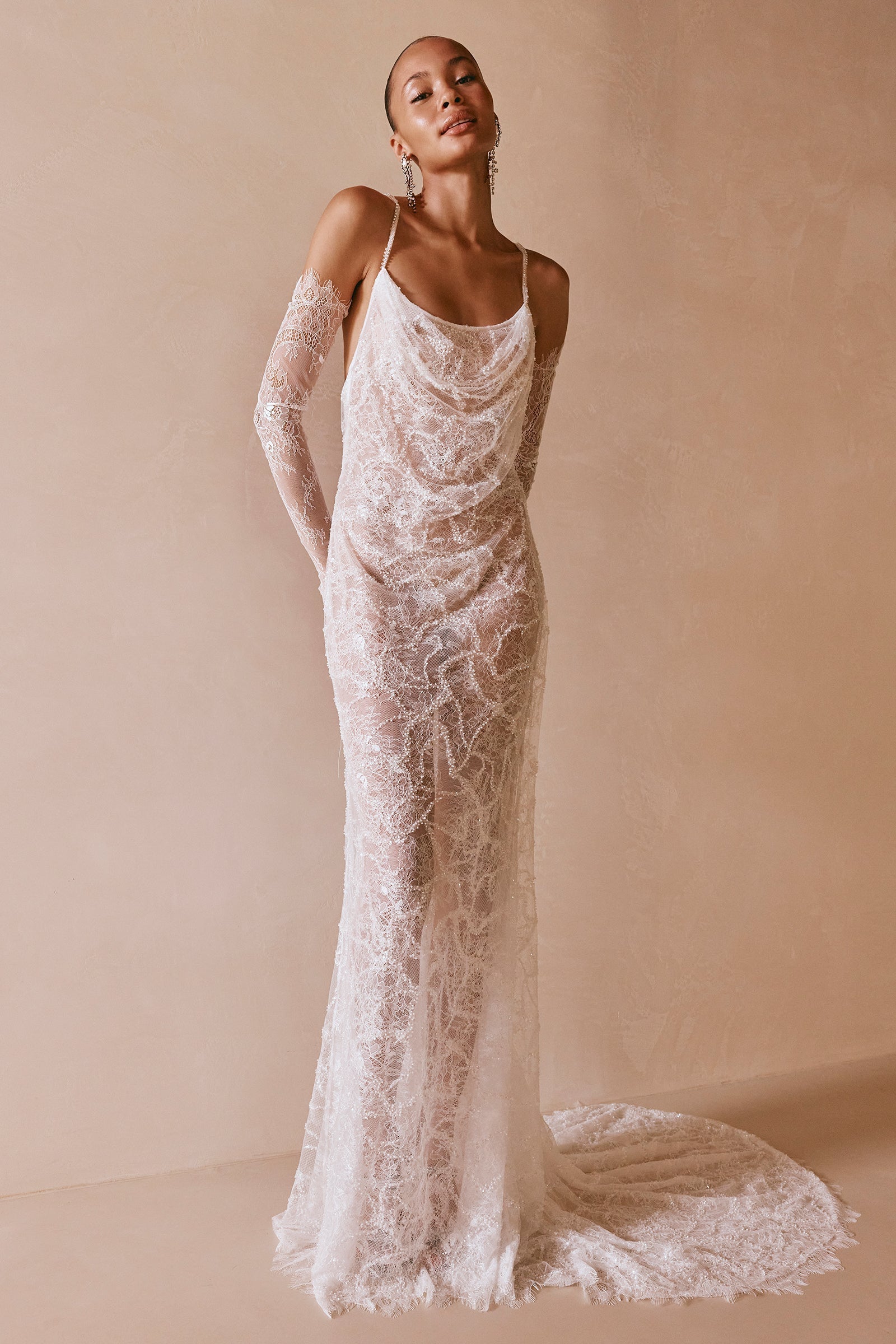 maxi wedding dresses Plus Size - Maxi Mesh Empire Waist Gown