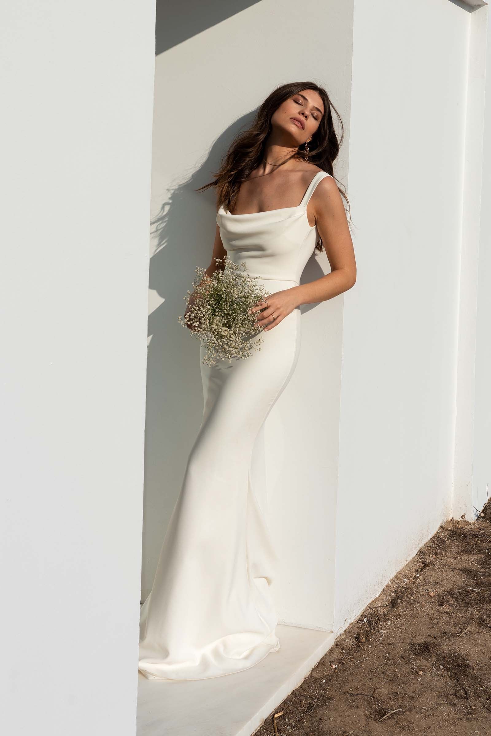 Grace | Crepe Fit & Flare Wedding Dress – Grace Loves Lace US