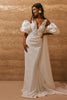 Puff Sleeve Satin Bridal Cape