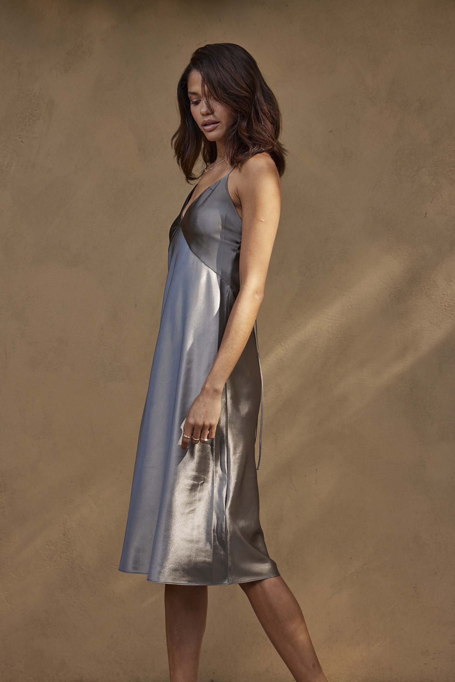 Grace Loves Lace Silky Satin Midi Olive Grace Loves Lace Silky Satin Midi Olive