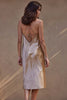Grace Loves Lace Silky Satin Midi Dress Gold Back Image