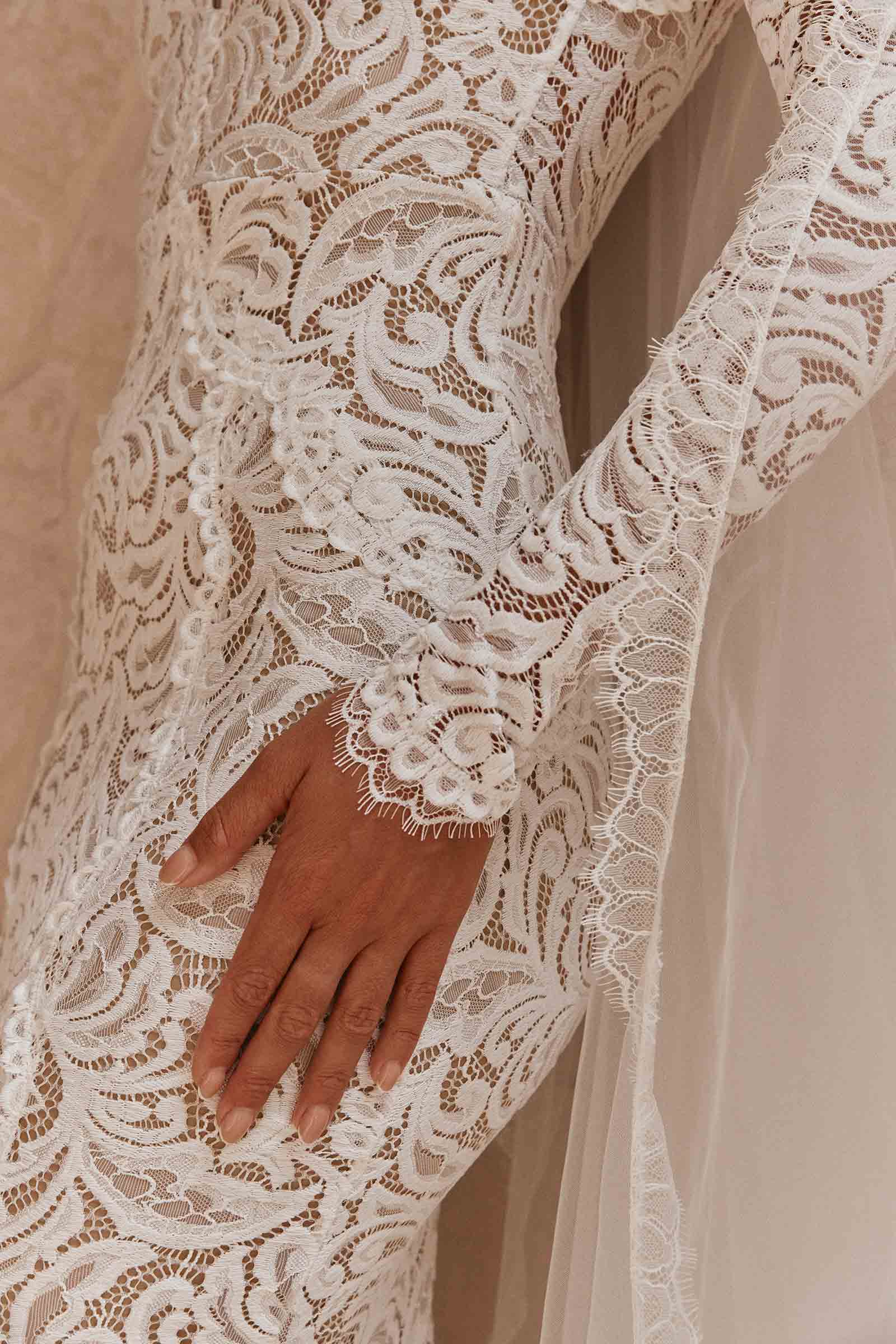 Olive | Long Sleeve Lace Wedding Dress L / Ivory / Ivory Olive | Long Sleeve Lace Wedding Dress L / Ivory / Ivory