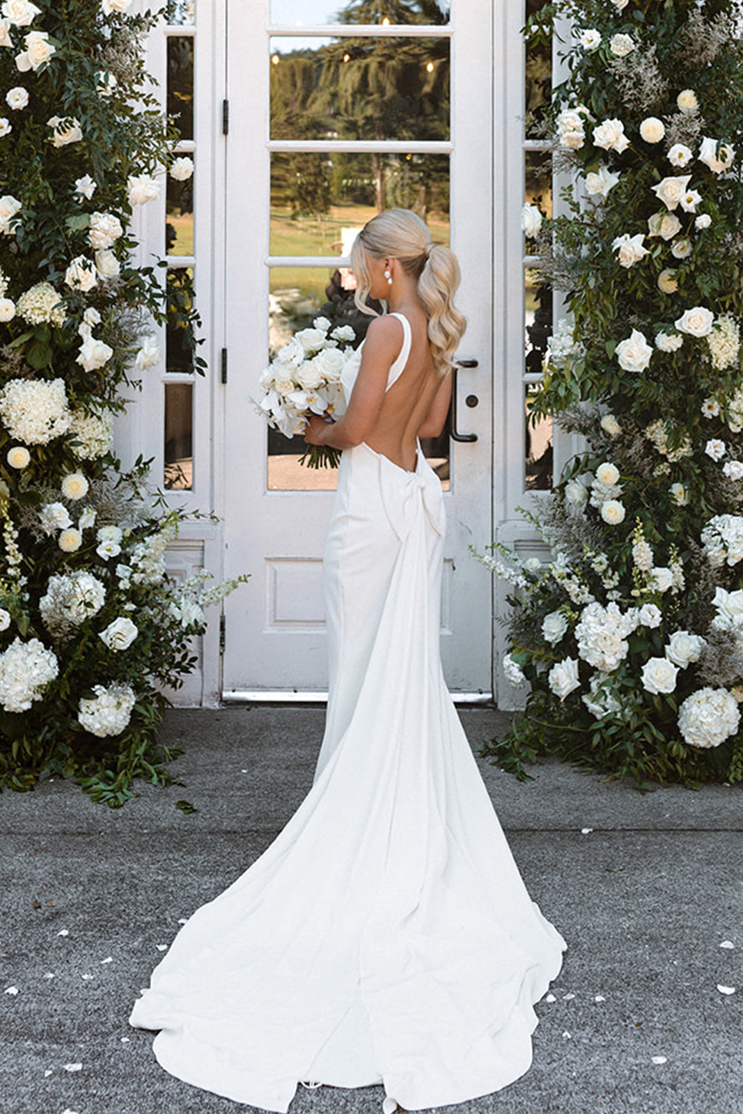 back of lace wedding dress Milan creating a captivating sparkle Martini | Low Back Wedding