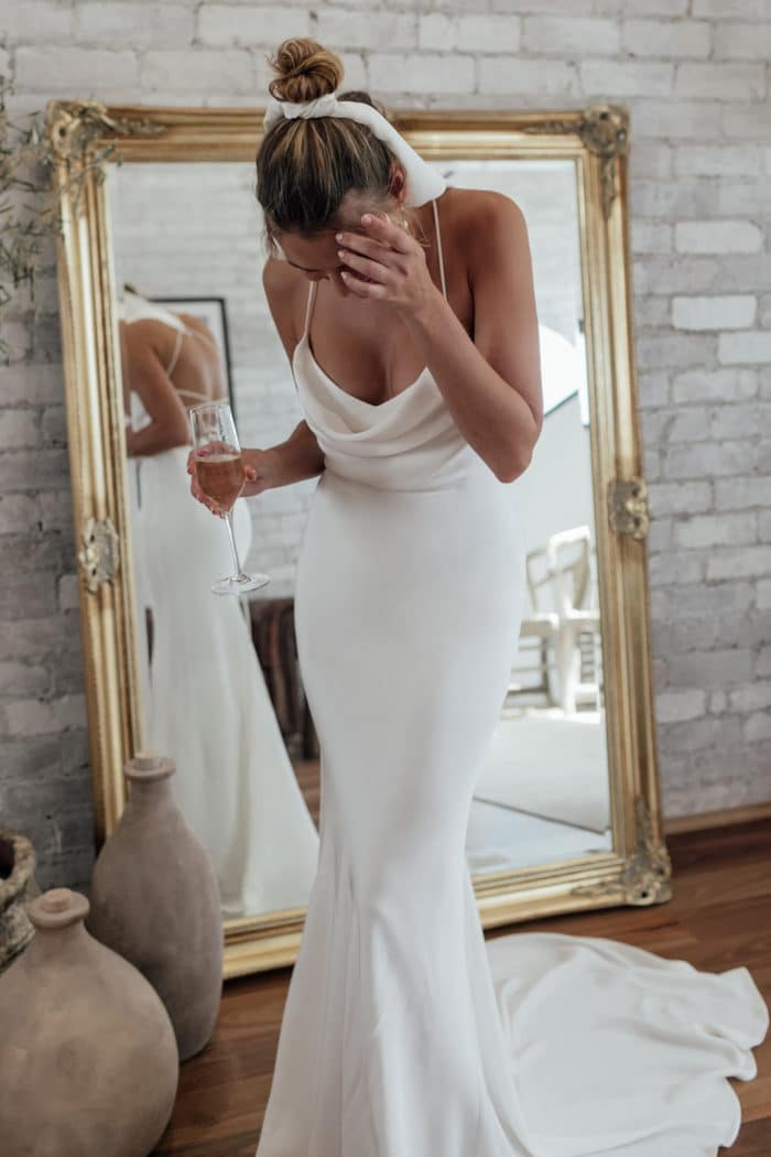 Honey Silk | Open Back Wedding Dress M Honey Silk | Open Back Wedding Dress M