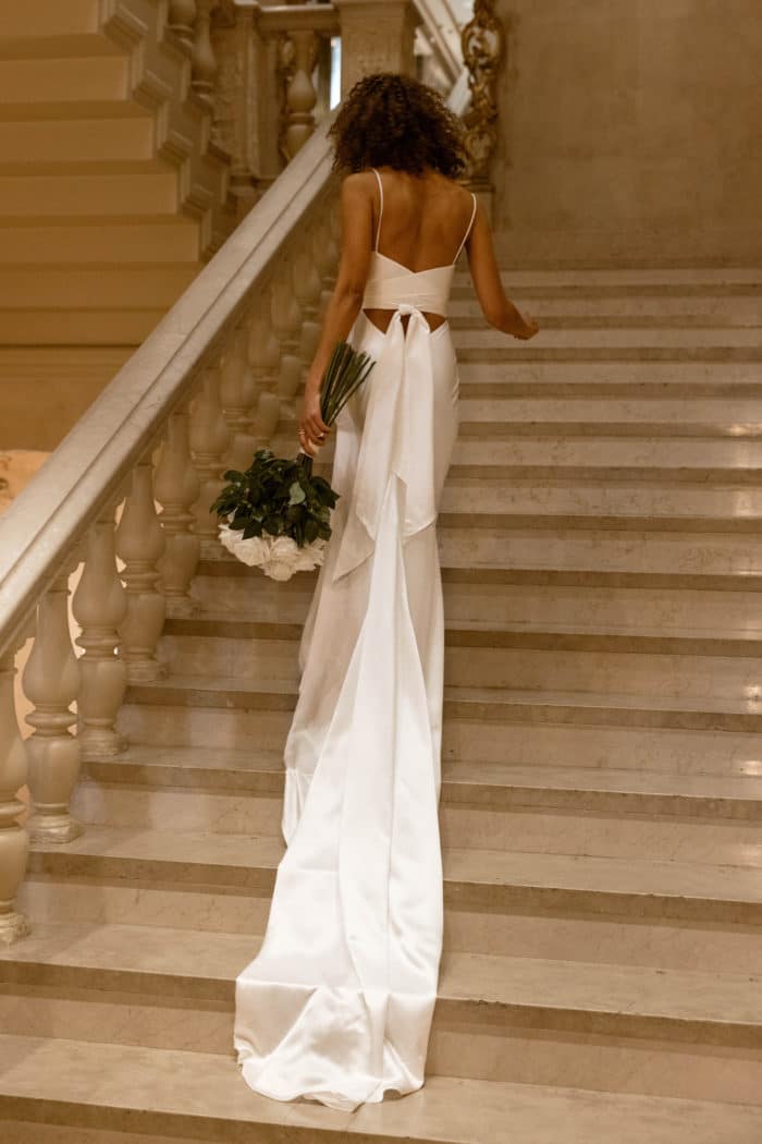 Valentina | Ivory Satin Wedding Gown