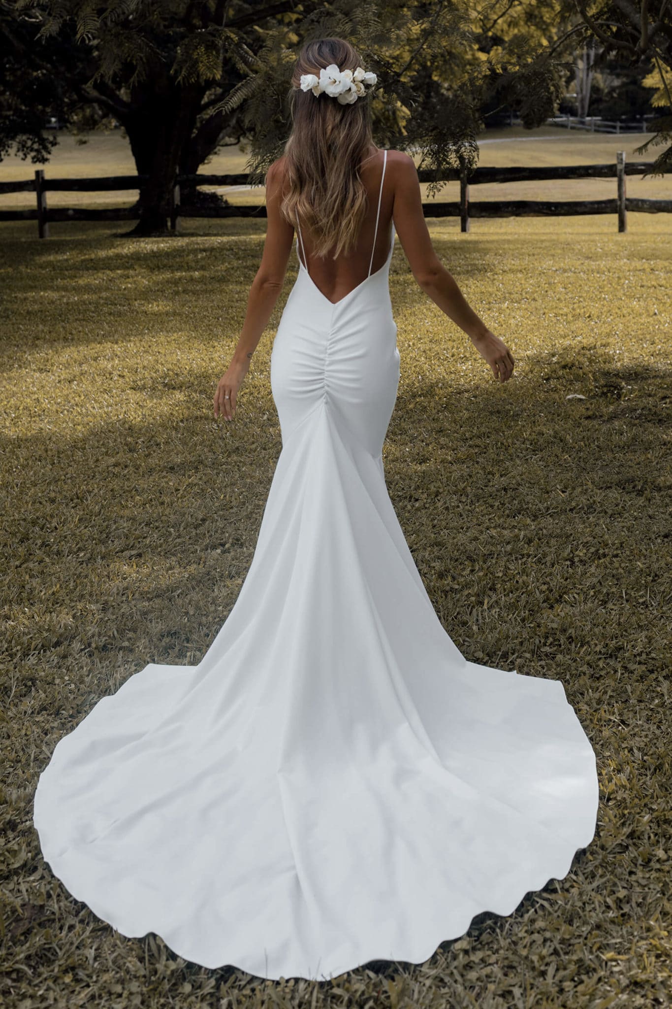 Goldie  Ivory Satin Wedding Dress – Grace Loves Lace CA