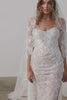 Embroidered Floral Wedding Veil with strapless wedding dress