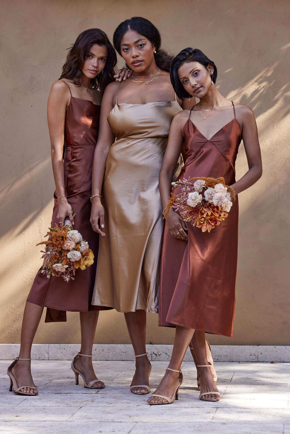 Copper color top bridesmaid dress