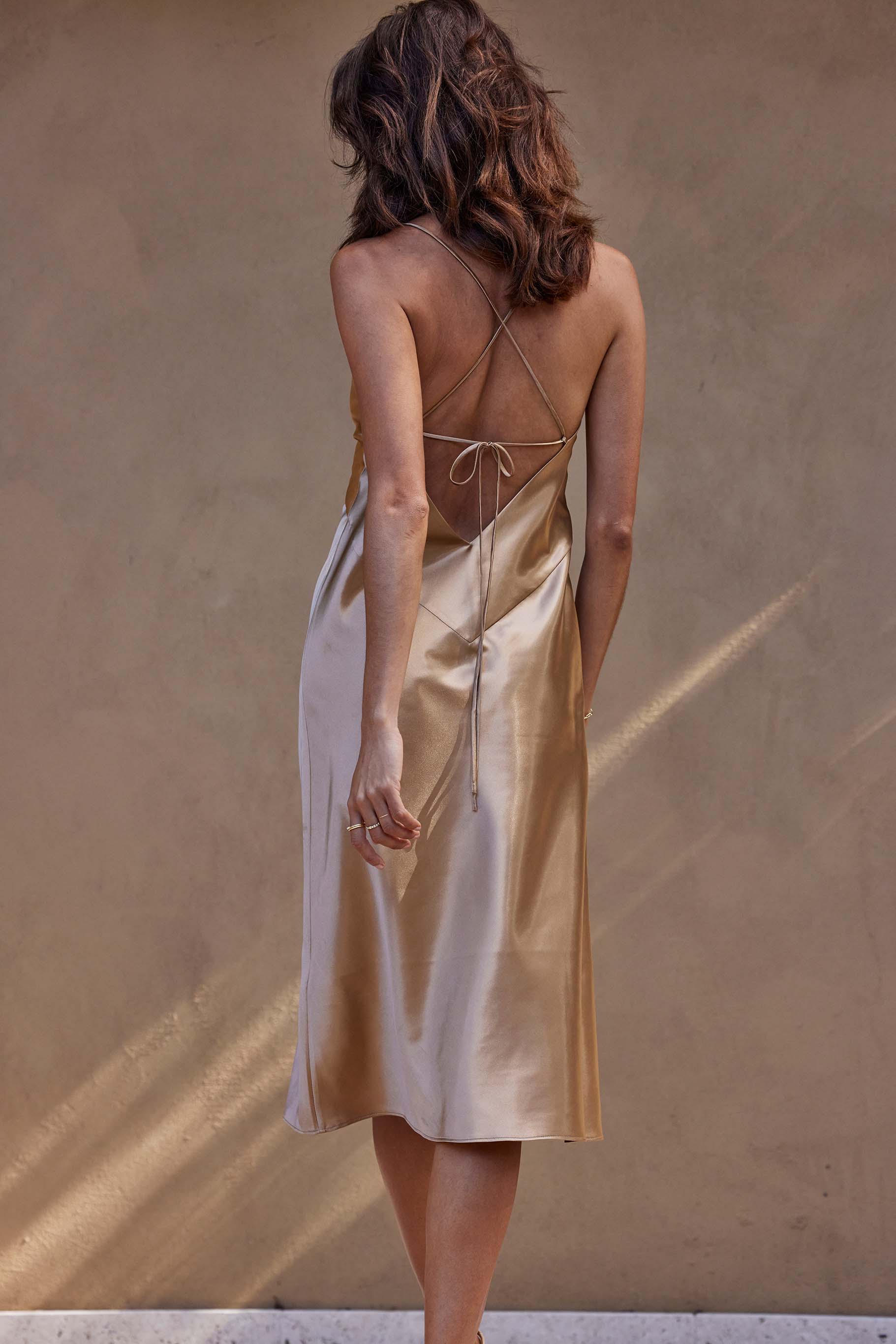 Grace Loves Lace Silky Satin Midi Gold Grace Loves Lace Silky Satin Midi Gold