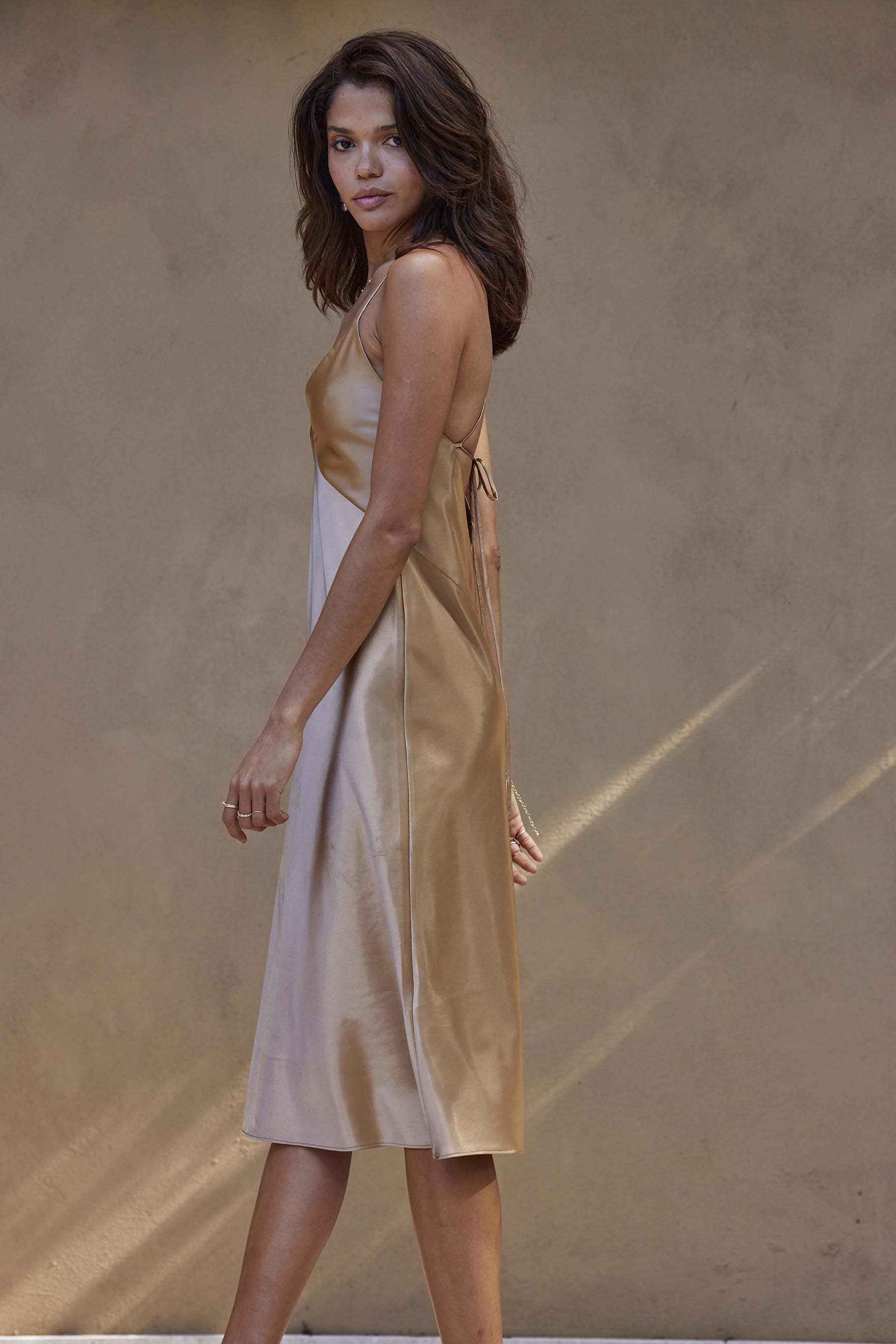 Grace Loves Lace Silky Satin Midi Gold Grace Loves Lace Silky Satin Midi Gold