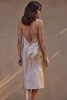Grace Loves Lace Silky Satin Midi Dress Gold Back Image